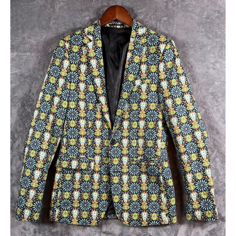 ASOS Blazer Womens Small Virgin of Guadalupe/Skull/Money Print